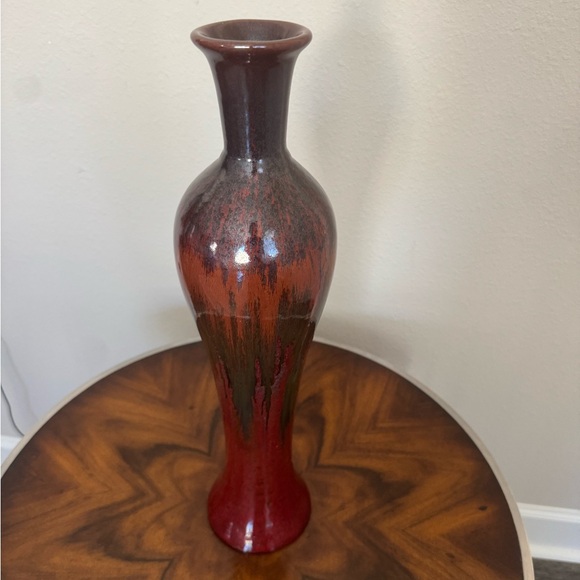 Chinese Flambé Ox Blood Vase 18”